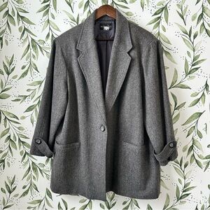 Vintage 90s Requirements Women’s Wool Coat. Gray. 18W.